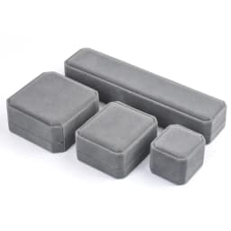 High-grade Velvet Jewelry Box Ring Necklace Bracelet Storage Gift Packaging Box Grey Exquisite Jewelry Organizer Box Joyero