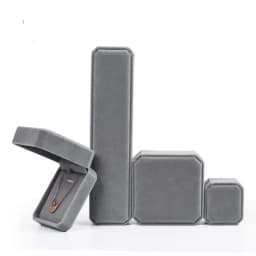 High-grade Velvet Jewelry Box Ring Necklace Bracelet Storage Gift Packaging Box Grey Exquisite Jewelry Organizer Box Joyero