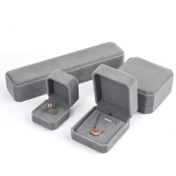 High-grade Velvet Jewelry Box Ring Necklace Bracelet Storage Gift Packaging Box Grey Exquisite Jewelry Organizer Box Joyero