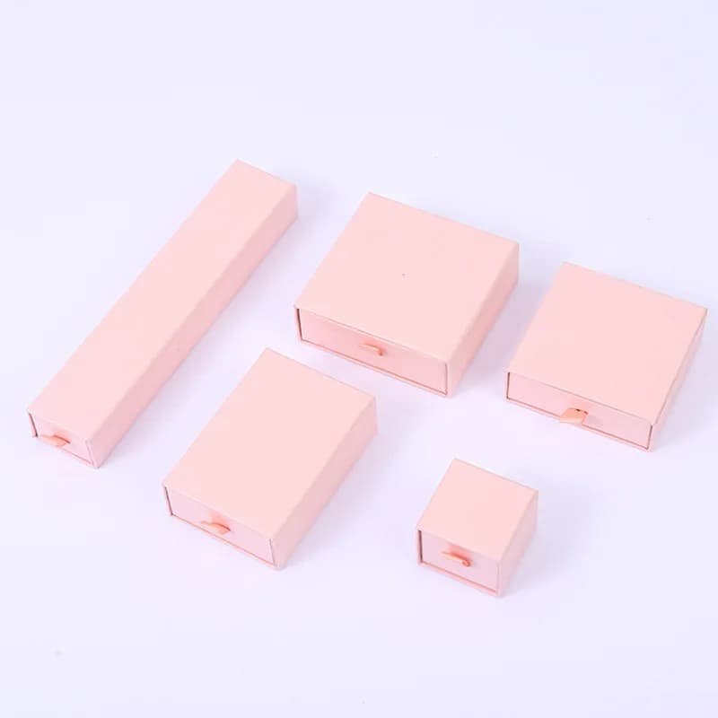 12Pcs Kraft Jewelry Packaging Drawer Boxes Ring Earrings Necklace Pendant Jewelry Accessories Organozer Packaging Display Case