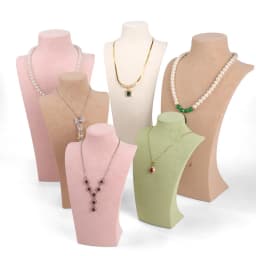 Arctic Snow L Shape Velvet Neck Mannequin Bust Necklace Jewelry Pendant Display Stand Counter Showcase Prop Organizador