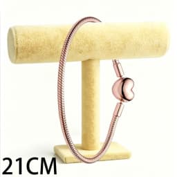 2026 New 925 Silver Women's Sparkling Tennis Heart Shaped Snake Bone Logo Bracelet Display Tool DIY Exquisite Charm Jewelry