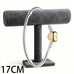 2026 New 925 Silver Women's Sparkling Tennis Heart Shaped Snake Bone Logo Bracelet Display Tool DIY Exquisite Charm Jewelry