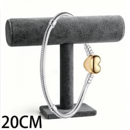 2026 New 925 Silver Women's Sparkling Tennis Heart Shaped Snake Bone Logo Bracelet Display Tool DIY Exquisite Charm Jewelry