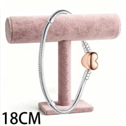 2026 New 925 Silver Women's Sparkling Tennis Heart Shaped Snake Bone Logo Bracelet Display Tool DIY Exquisite Charm Jewelry