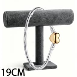 2026 New 925 Silver Women's Sparkling Tennis Heart Shaped Snake Bone Logo Bracelet Display Tool DIY Exquisite Charm Jewelry