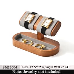 Oirlv T Shaped Fashion Wood Watch Display Stand with Microfiber Jewelry Organizer Rack Bracelet Ring Storage Watch Holder New