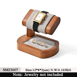Oirlv T Shaped Fashion Wood Watch Display Stand with Microfiber Jewelry Organizer Rack Bracelet Ring Storage Watch Holder New