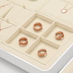 Oirlv Beige Premium Jewelry Display Tray Stand Matte Textured Holder for Necklaces/Rings, Jeweler Store Counter Display Props