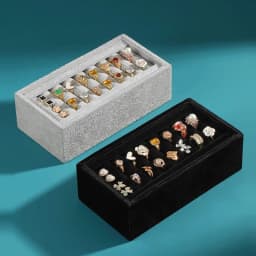 Velvet Stackable Jewelry Display Tray Grid Slot Design Pallet Portable Organizer Rings Earrings Rectangular Drawer Storage Plate
