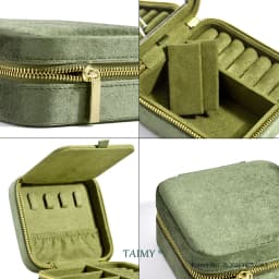 TAIMY Personalise Vintage Velvet Jewelry Box Luxury Travel Ring Necklace Jewelry Storage Case Custom Logo Jewellery Organizer