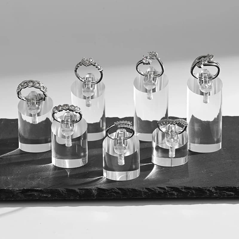 7pcs Transparent Color Acrylic Ring Display Shelf Jewelery Display Props Display Shelf Shooting Shop Ornaments Display Desk