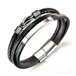 Stainless Steel Nordic Viking Norse Dragon Bracelet Men Wristband Cuff Bracelets with Viking Wooden Box