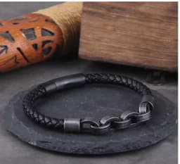 Stainless Steel Nordic Viking Norse Dragon Bracelet Men Wristband Cuff Bracelets with Viking Wooden Box