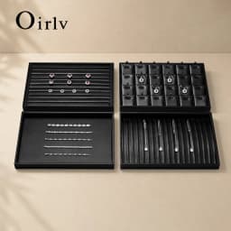 Oirlv Jewelry Organizer Leather Jewelry Storage Tray Display Ring Bracelet Necklace Storage Box Showcase Drawer Organizer Trays