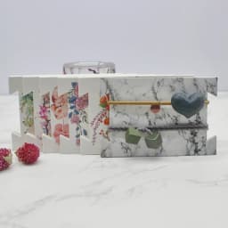 12x8cm DIY Handmade Jewelry Headband Package Tag Card Marbling Flower Printed Hair Ornaments Packing Card 50pc