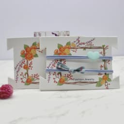 12x8cm DIY Handmade Jewelry Headband Package Tag Card Marbling Flower Printed Hair Ornaments Packing Card 50pc