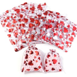10pcs/lot 9x12cm Red Heart Organza Bags Gift Jewelry Packaging Storage Bags For Wedding Christmas Candy Gift Drawstring Pouches