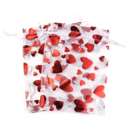 10pcs/lot 9x12cm Red Heart Organza Bags Gift Jewelry Packaging Storage Bags For Wedding Christmas Candy Gift Drawstring Pouches