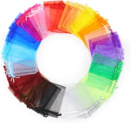 50pcs/lot Colorful Organza Bag 7x9cm 9x12cm 10x15cm Gift Wedding Packaging Display Jewelry Tulle Drawstring Bags Jewelry Pouches