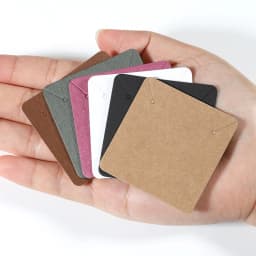 Earring Cards and 50pcs Bags 5x5cm Card Necklace Earring Display Cards Self-Seal Bags Kraft Paper Card for DIY Jewelry Packaging