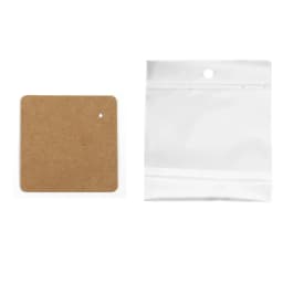 Earring Cards and 50pcs Bags 5x5cm Card Necklace Earring Display Cards Self-Seal Bags Kraft Paper Card for DIY Jewelry Packaging