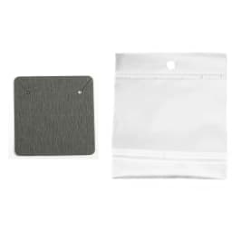 Earring Cards and 50pcs Bags 5x5cm Card Necklace Earring Display Cards Self-Seal Bags Kraft Paper Card for DIY Jewelry Packaging