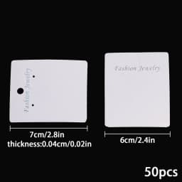 50pcs/lot 6x9cm White Cardboard Paper Earring Display Cards Earring Package Hang Tag Card for DIY Ear Studs Jewelry Display Card