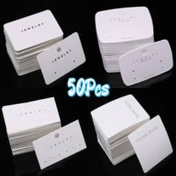50pcs/lot 6x9cm White Cardboard Paper Earring Display Cards Earring Package Hang Tag Card for DIY Ear Studs Jewelry Display Card