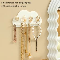 Wall Mounted Jewelry Hooks Jewelry Organizer, No Punching Rings, Earrings, Necklaces, Hanging Racks For Women'S Jewelry Storage