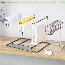 [C]Iron Bracket Jewelry Display Rack Household Desktop Decoration Earrings Necklace Storage Headrope String Organizing Rack