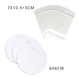 50 pcs 6x6cm Circular Earrings Jewelry Display Kraft Paper Card With Or Without Bags Wholesale Packaging Small Business Supplier