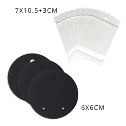 50 pcs 6x6cm Circular Earrings Jewelry Display Kraft Paper Card With Or Without Bags Wholesale Packaging Small Business Supplier