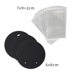 50 pcs 6x6cm Circular Earrings Jewelry Display Kraft Paper Card With Or Without Bags Wholesale Packaging Small Business Supplier