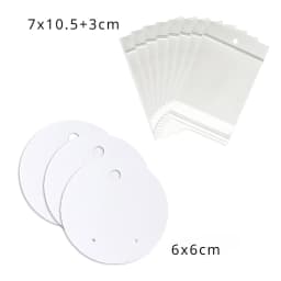 50 pcs 6x6cm Circular Earrings Jewelry Display Kraft Paper Card With Or Without Bags Wholesale Packaging Small Business Supplier