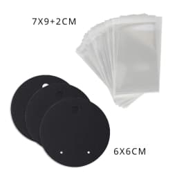 50 pcs 6x6cm Circular Earrings Jewelry Display Kraft Paper Card With Or Without Bags Wholesale Packaging Small Business Supplier