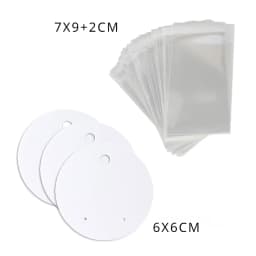 50 pcs 6x6cm Circular Earrings Jewelry Display Kraft Paper Card With Or Without Bags Wholesale Packaging Small Business Supplier