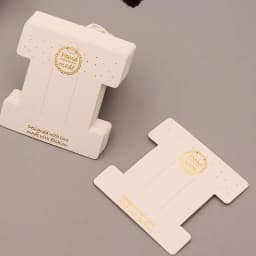 20/50Pcs 8x8cm Hair Clip Display Cards Gold Handmade Fonts Cards Hairpin Tags Hair Jewelry Packaging Cardboard