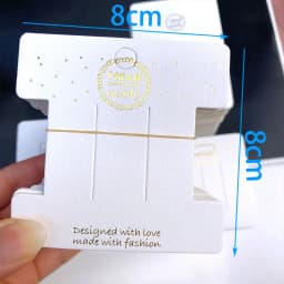 20/50Pcs 8x8cm Hair Clip Display Cards Gold Handmade Fonts Cards Hairpin Tags Hair Jewelry Packaging Cardboard