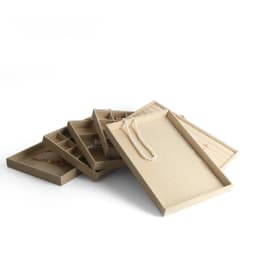 Handmade Burlap Jewelry Display Box Eco-Friendly Storage for Earrings Bracelets And Rings