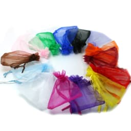 10pcs/20pcs 7x9/9x12cm Drawstring Organza Jewelry Packaging Display Pouches For DIY Jewelry Wedding Christmas Gift Beads Bags