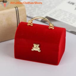 1 Piece Small Jewelry Box Velvet Wedding Ring Box Necklace Display Box Cute Bear Gift Box Container Case For Jewelry Packaging