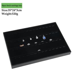 PU Black Velvet Jewelry Tray Jewellery Organizer Storage Box Watch Holder Necklace Ring Earring Pendant Stand Series For woman