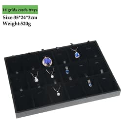 PU Black Velvet Jewelry Tray Jewellery Organizer Storage Box Watch Holder Necklace Ring Earring Pendant Stand Series For woman