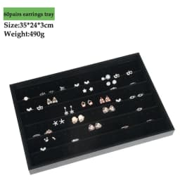PU Black Velvet Jewelry Tray Jewellery Organizer Storage Box Watch Holder Necklace Ring Earring Pendant Stand Series For woman