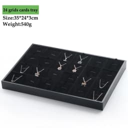PU Black Velvet Jewelry Tray Jewellery Organizer Storage Box Watch Holder Necklace Ring Earring Pendant Stand Series For woman