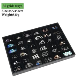 PU Black Velvet Jewelry Tray Jewellery Organizer Storage Box Watch Holder Necklace Ring Earring Pendant Stand Series For woman