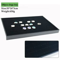 PU Black Velvet Jewelry Tray Jewellery Organizer Storage Box Watch Holder Necklace Ring Earring Pendant Stand Series For woman
