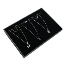 PU Black Velvet Jewelry Tray Jewellery Organizer Storage Box Watch Holder Necklace Ring Earring Pendant Stand Series For woman