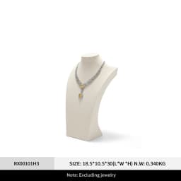 WoodTen Linen Jewelry Display Bust Necklace Display Stand Necklace Mannequin Holder for Jewelry Selling Trade Show Necklace Prop